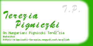 terezia pigniczki business card